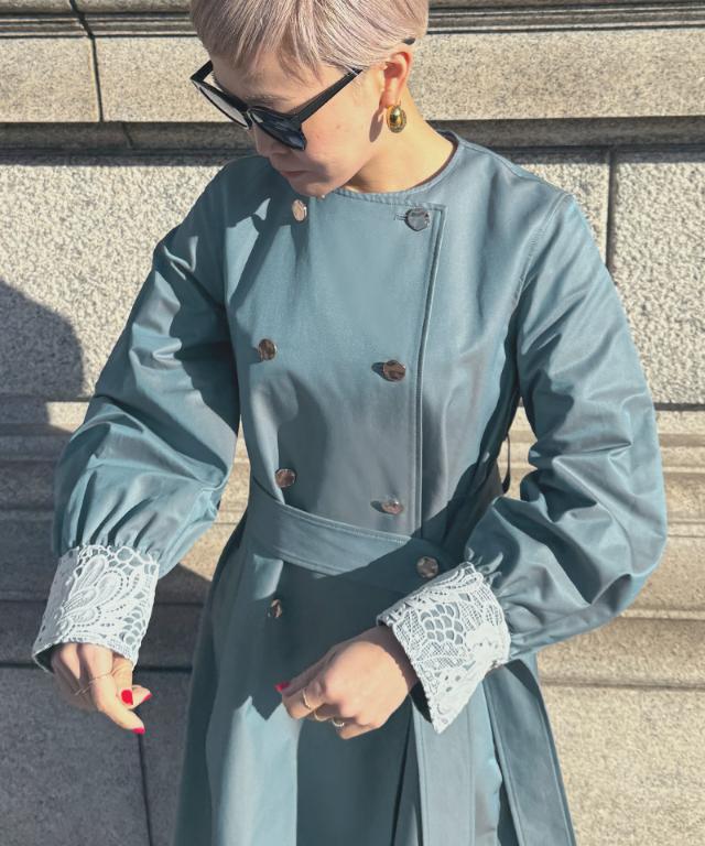 シャンブレートレンチコート（撥水生地）_sty26ss-co01