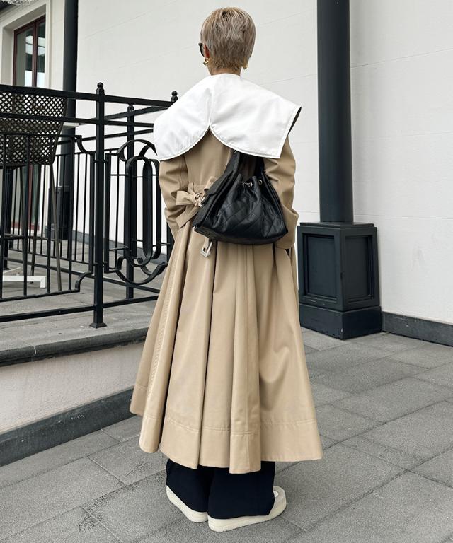 ２wayバイカラーフレアトレンチ（花粉防止・撥水）_sty26ss-co02