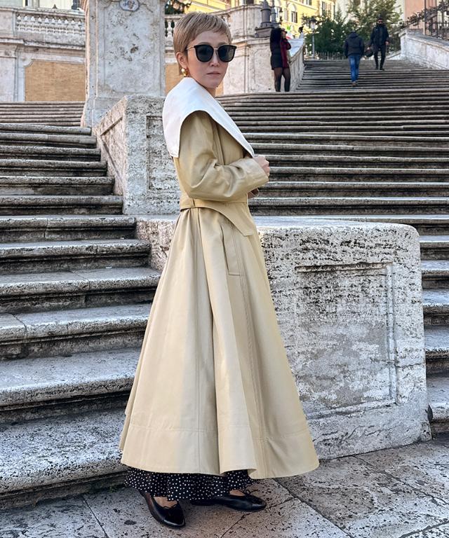 ２wayバイカラーフレアトレンチ（花粉防止・撥水）_sty26ss-co02