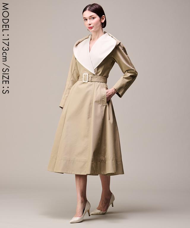 ２wayバイカラーフレアトレンチ（花粉防止・撥水）_sty26ss-co02