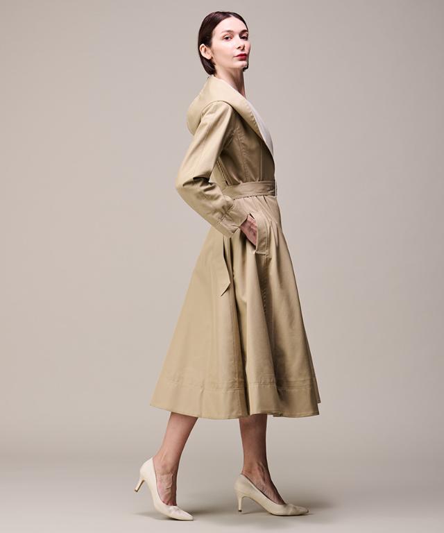 ２wayバイカラーフレアトレンチ（花粉防止・撥水）_sty26ss-co02