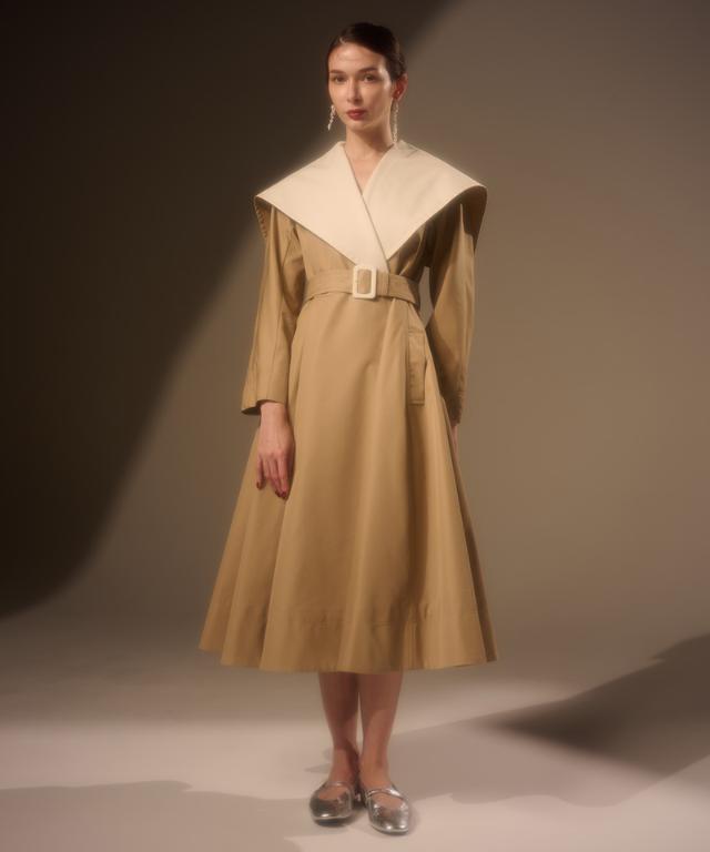 ２wayバイカラーフレアトレンチ（花粉防止・撥水）_sty26ss-co02