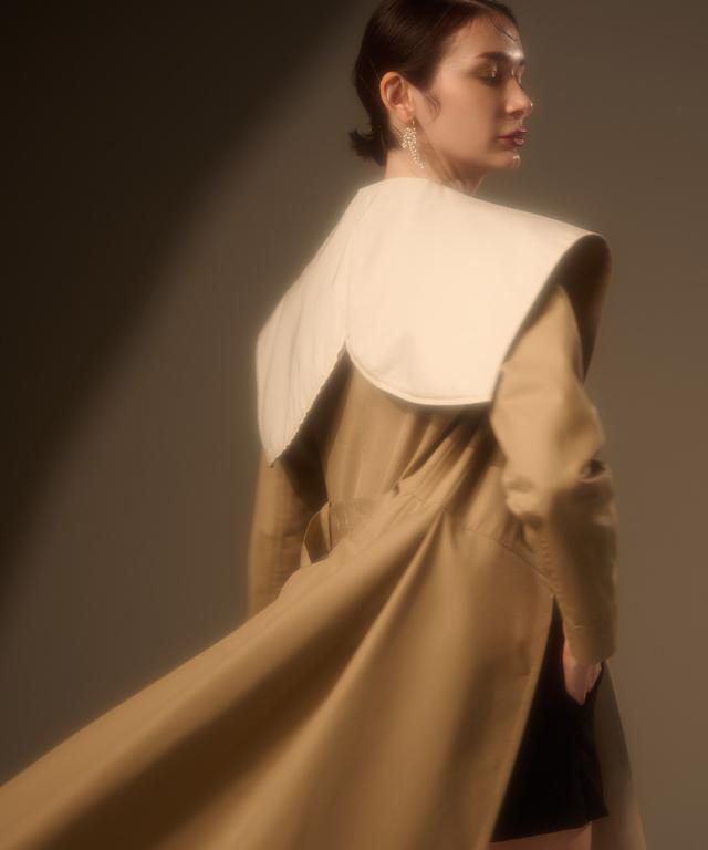 ２wayバイカラーフレアトレンチ（花粉防止・撥水）_sty26ss-co02