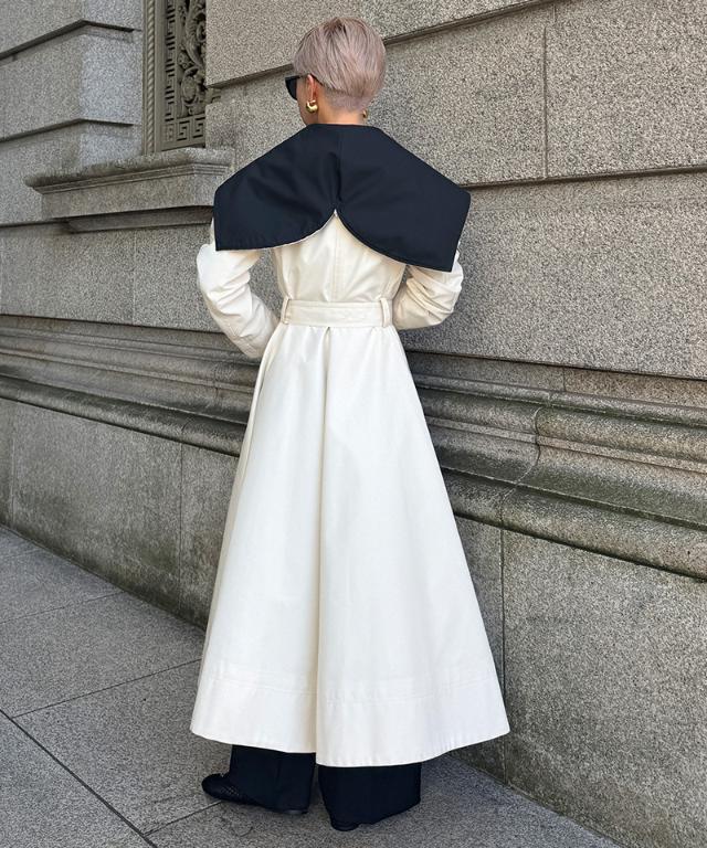 ２wayバイカラーフレアトレンチ（花粉防止・撥水）_sty26ss-co02