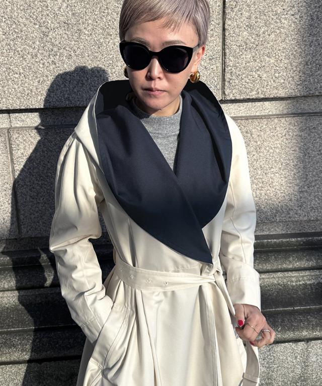 ２wayバイカラーフレアトレンチ（花粉防止・撥水）_sty26ss-co02