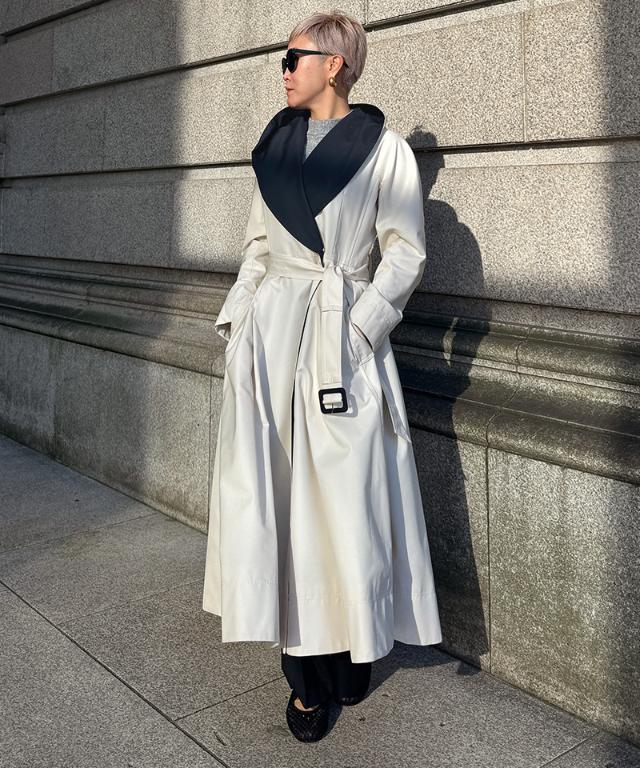 ２wayバイカラーフレアトレンチ（花粉防止・撥水）_sty26ss-co02