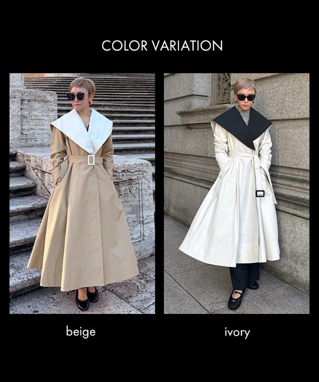 ２wayバイカラーフレアトレンチ（花粉防止・撥水）_sty26ss-co02