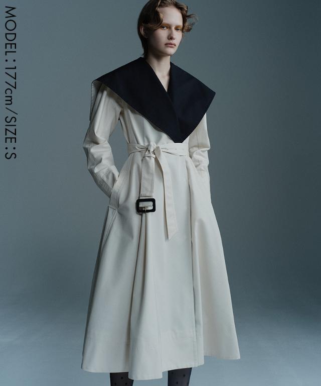 ２wayバイカラーフレアトレンチ（花粉防止・撥水）_sty26ss-co02