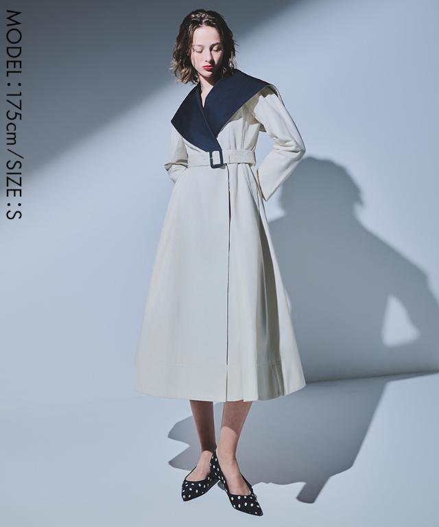 ２wayバイカラーフレアトレンチ（花粉防止・撥水）_sty26ss-co02