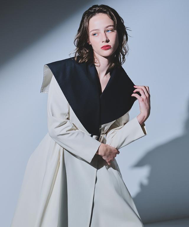 ２wayバイカラーフレアトレンチ（花粉防止・撥水）_sty26ss-co02