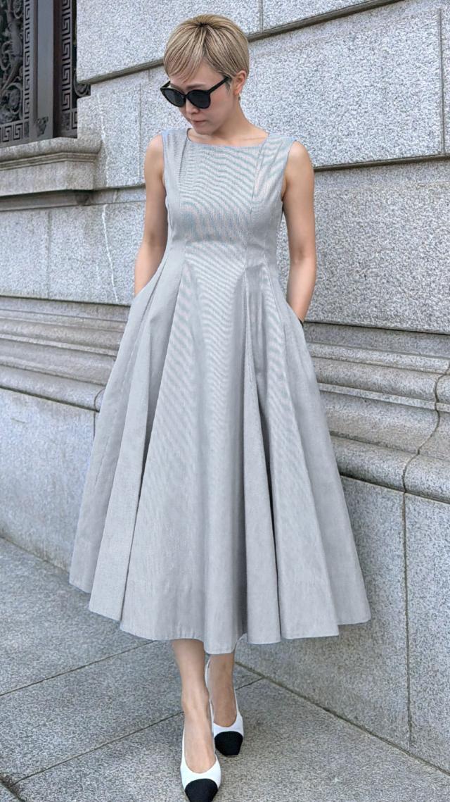 ストライプマリンワンピース（eco素材）