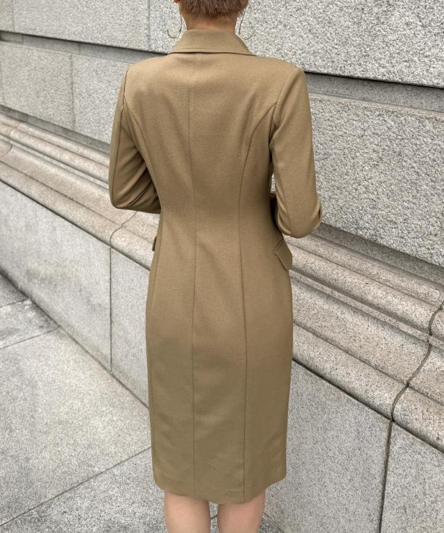 ZIPジャケット風ワンピース（防シワ生地）_sty26ss-op16