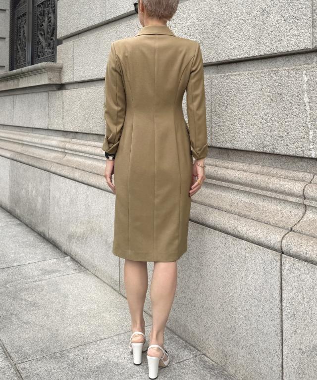 ZIPジャケット風ワンピース（防シワ生地）_sty26ss-op16