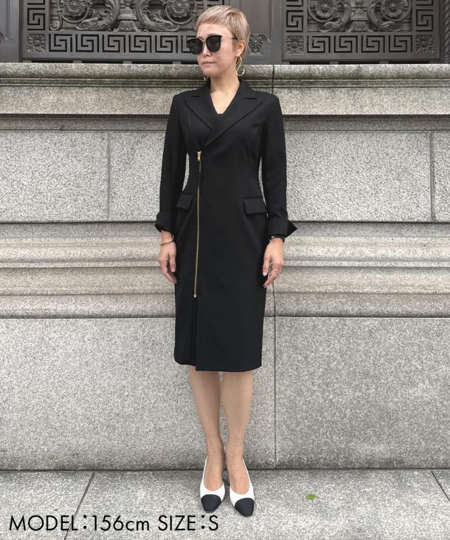 ZIPジャケット風ワンピース（防シワ生地）｜JENNE(ジェンヌ)公式通販