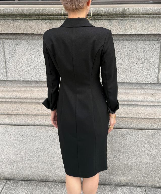 ZIPジャケット風ワンピース（防シワ生地）_sty26ss-op16