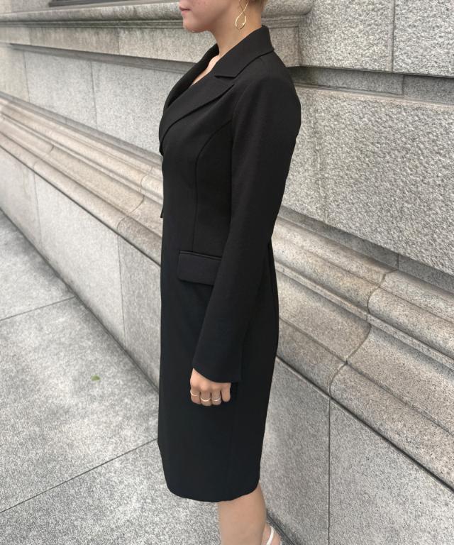 ZIPジャケット風ワンピース（防シワ生地）_sty26ss-op16