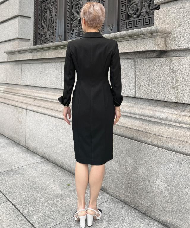 ZIPジャケット風ワンピース（防シワ生地）_sty26ss-op16