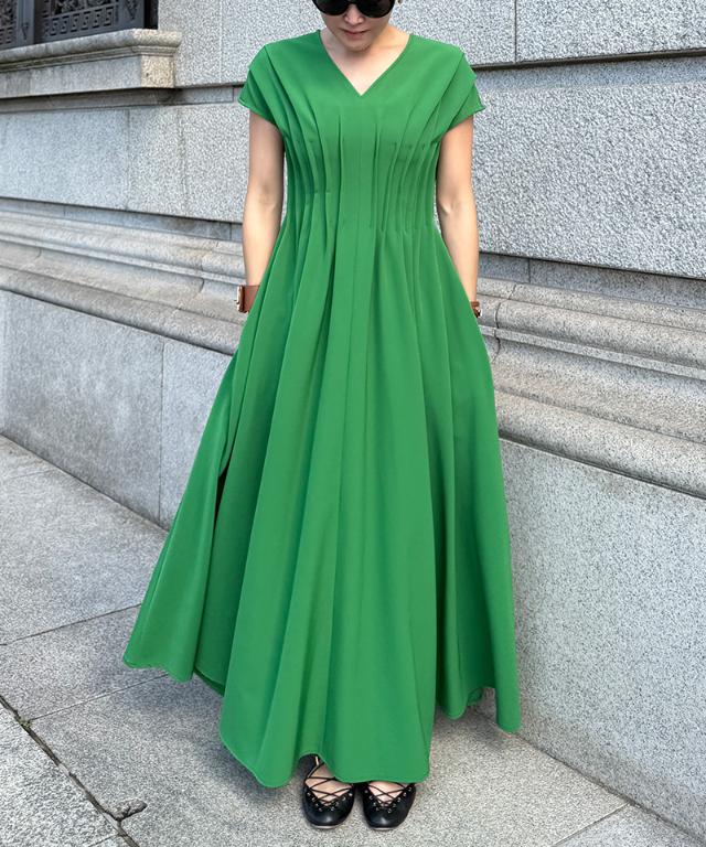 タック立体ドレスワンピ(防シワ・接触冷感・eco素材)_sty26ss-op19