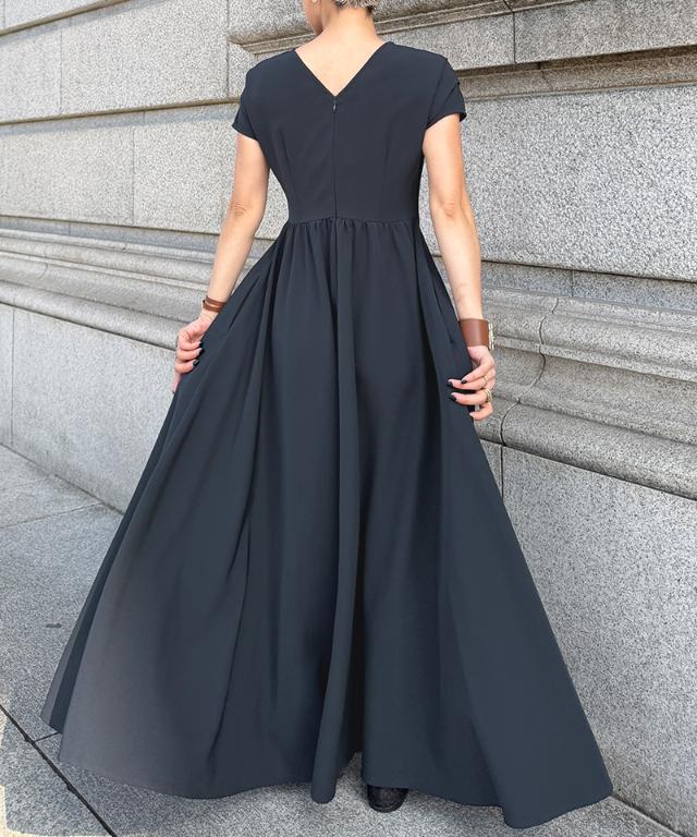 タック立体ドレスワンピ(防シワ・接触冷感・eco素材)_sty26ss-op19