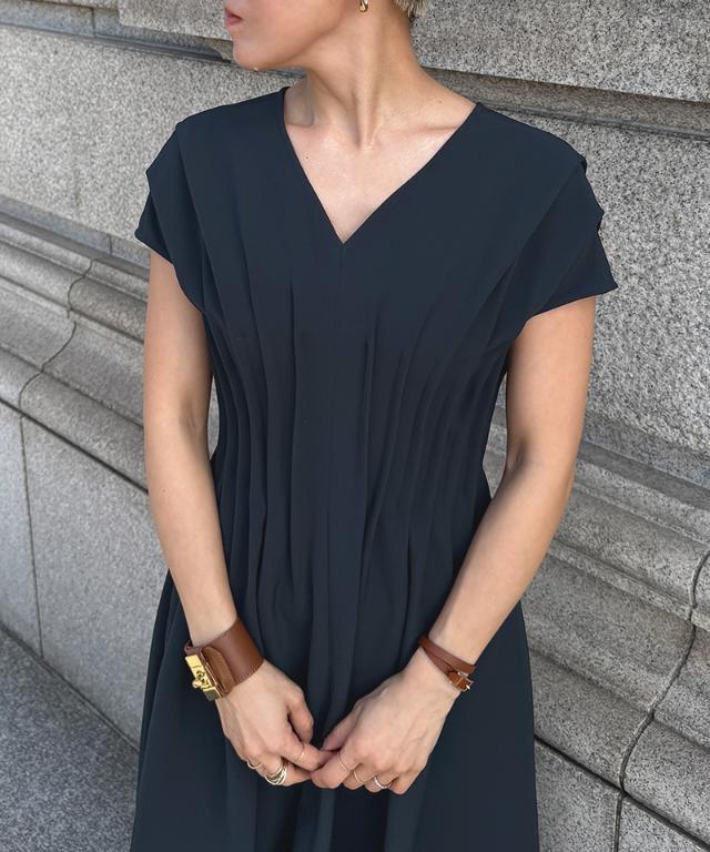 タック立体ドレスワンピ(防シワ・接触冷感・eco素材)_sty26ss-op19