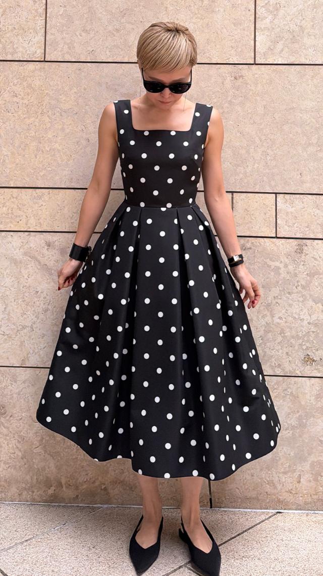 ボリュームドットワンピース（日本生地）