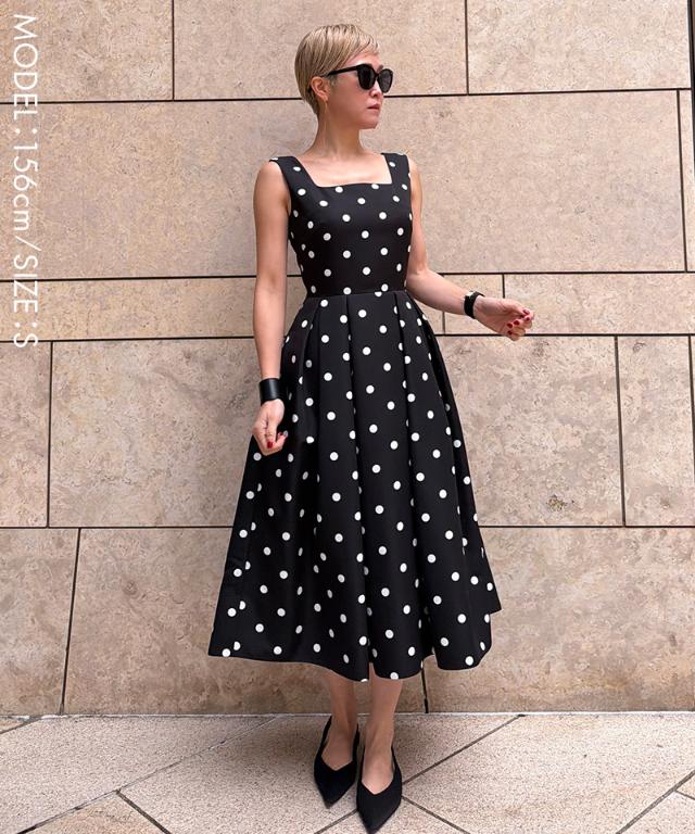 ボリュームドットワンピース（日本生地）_sty26ss-op30