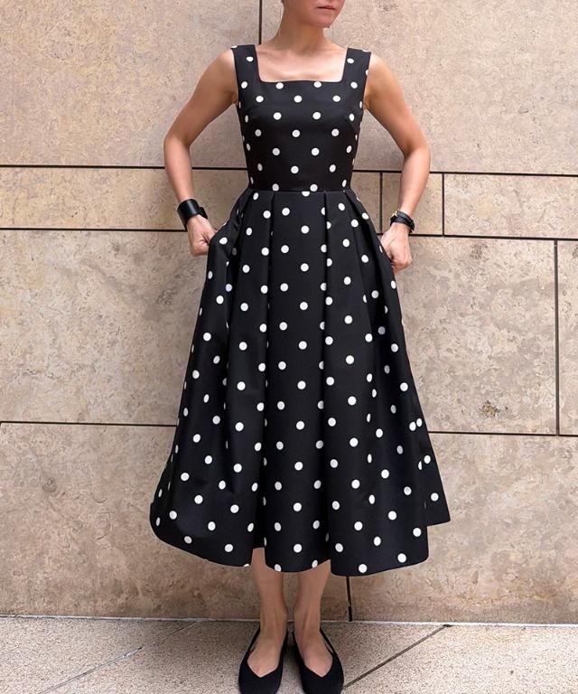 ボリュームドットワンピース（日本生地）_sty26ss-op30