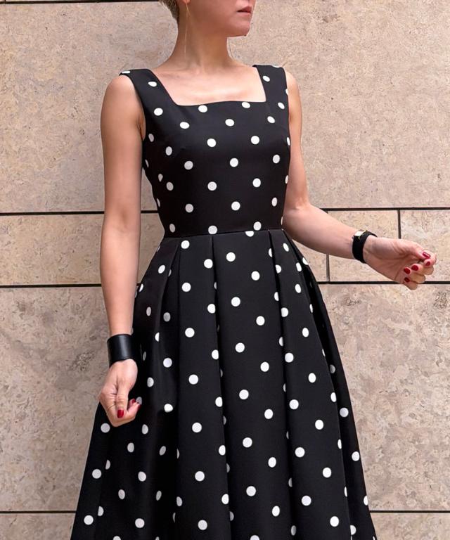 ボリュームドットワンピース（日本生地）_sty26ss-op30