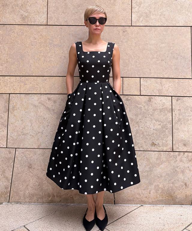 ボリュームドットワンピース（日本生地）_sty26ss-op30