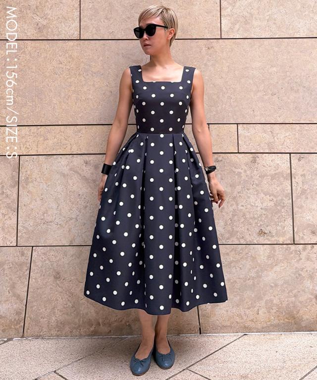 ボリュームドットワンピース（日本生地）_sty26ss-op30