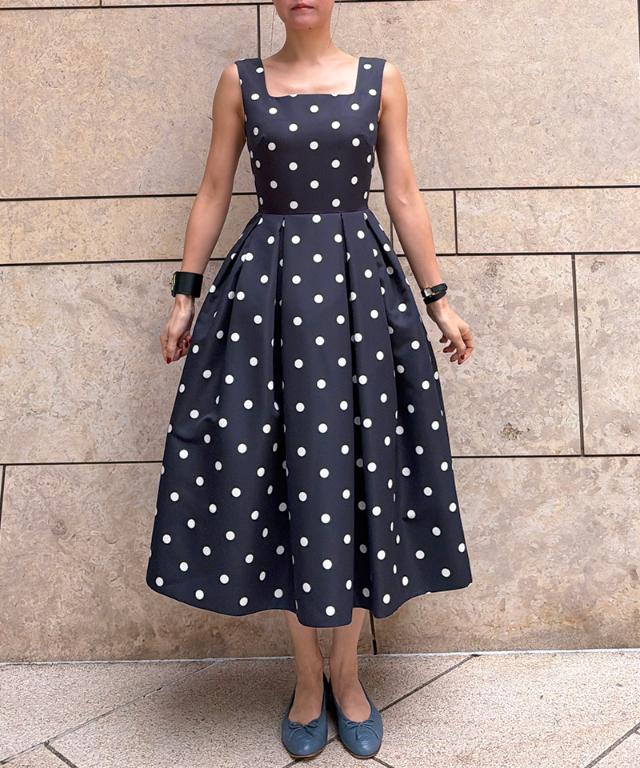 ボリュームドットワンピース（日本生地）_sty26ss-op30