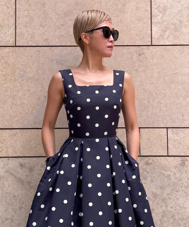 ボリュームドットワンピース（日本生地）_sty26ss-op30
