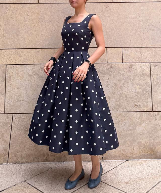 ボリュームドットワンピース（日本生地）_sty26ss-op30