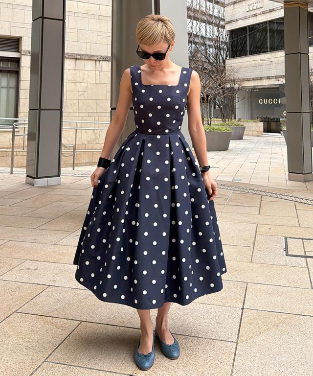 ボリュームドットワンピース（日本生地）_sty26ss-op30