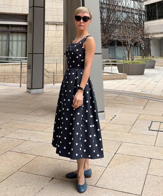 ボリュームドットワンピース（日本生地）_sty26ss-op30