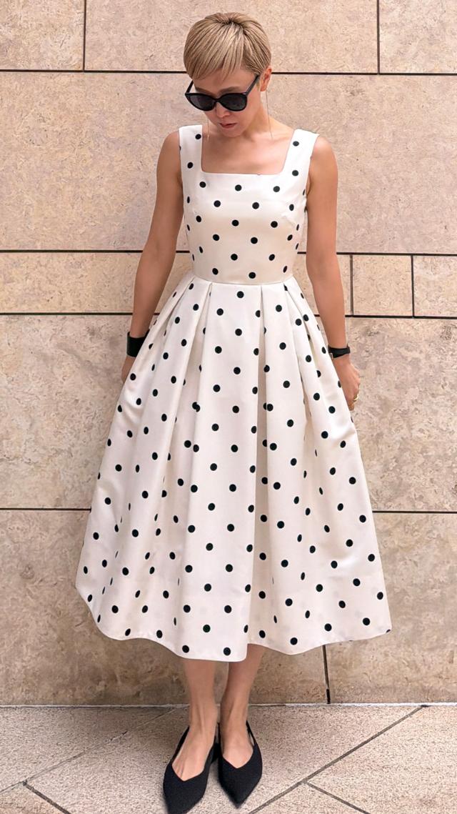 ボリュームドットワンピース（日本生地）