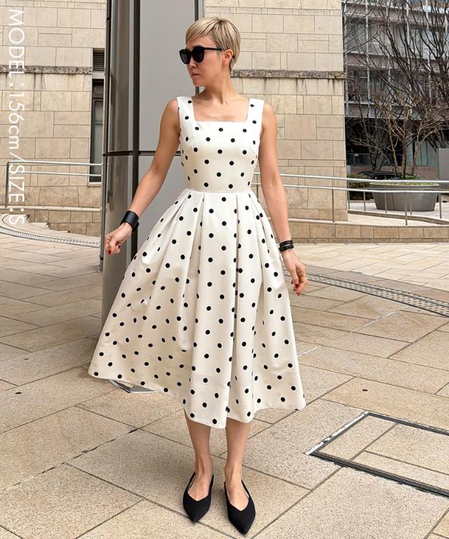 ボリュームドットワンピース（日本生地）_sty26ss-op30