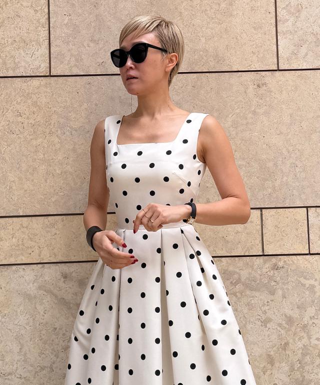 ボリュームドットワンピース（日本生地）_sty26ss-op30