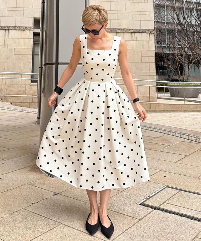 ボリュームドットワンピース（日本生地）_sty26ss-op30