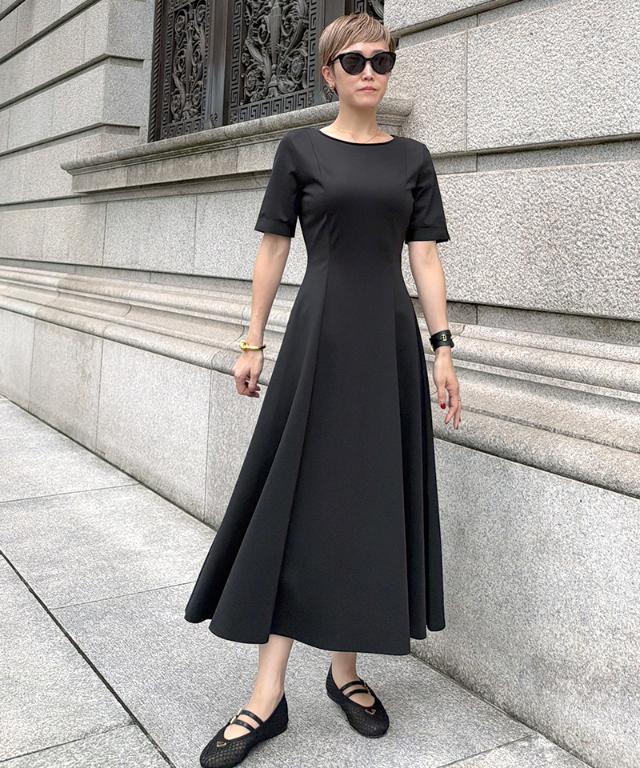袖グログランカットソーワンピース_sty26ss-op54