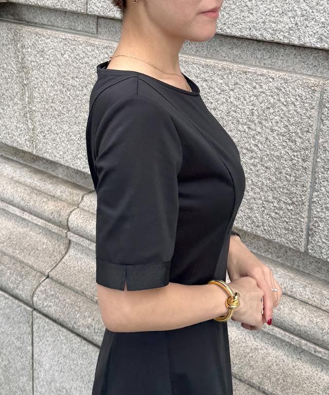 袖グログランカットソーワンピース_sty26ss-op54