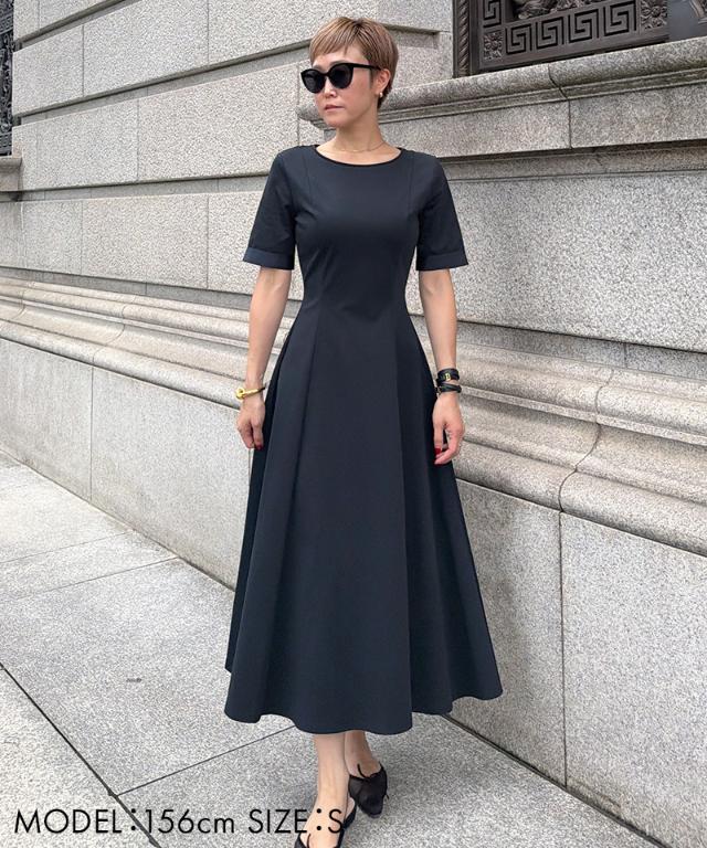 袖グログランカットソーワンピース_sty26ss-op54