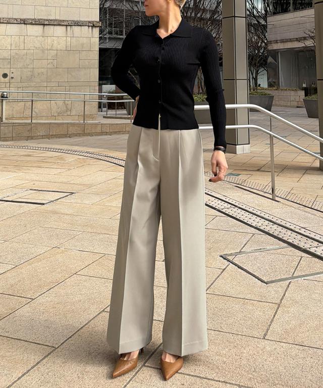 ワイド美脚パンツ（防シワ・UVカット機能生地）_sty26ss-pt08