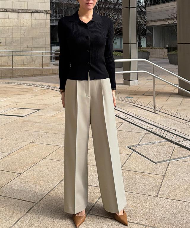 ワイド美脚パンツ（防シワ・UVカット機能生地）_sty26ss-pt08