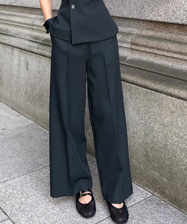 ワイド美脚パンツ（防シワ・UVカット機能生地）_sty26ss-pt08