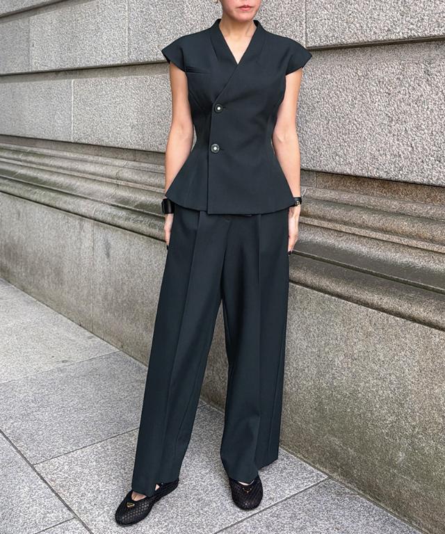 ワイド美脚パンツ（防シワ・UVカット機能生地）_sty26ss-pt08