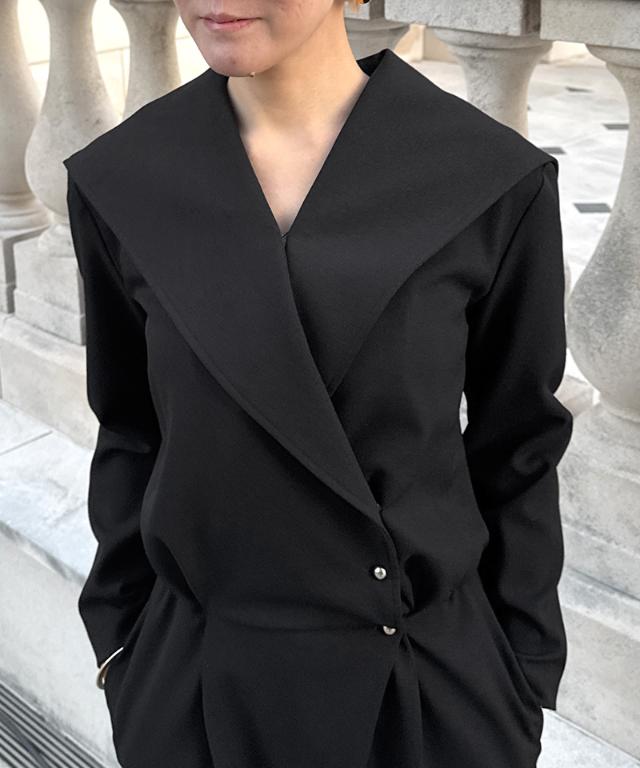 ショール風ジャンプスーツ（防シワ生地）_sty26ss-pt17