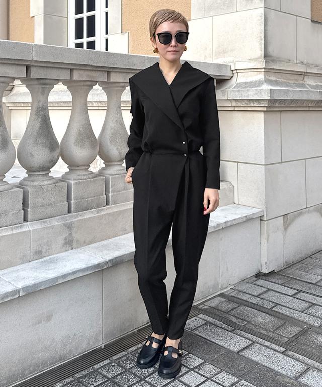 ショール風ジャンプスーツ（防シワ生地）｜JENNE(ジェンヌ)公式通販