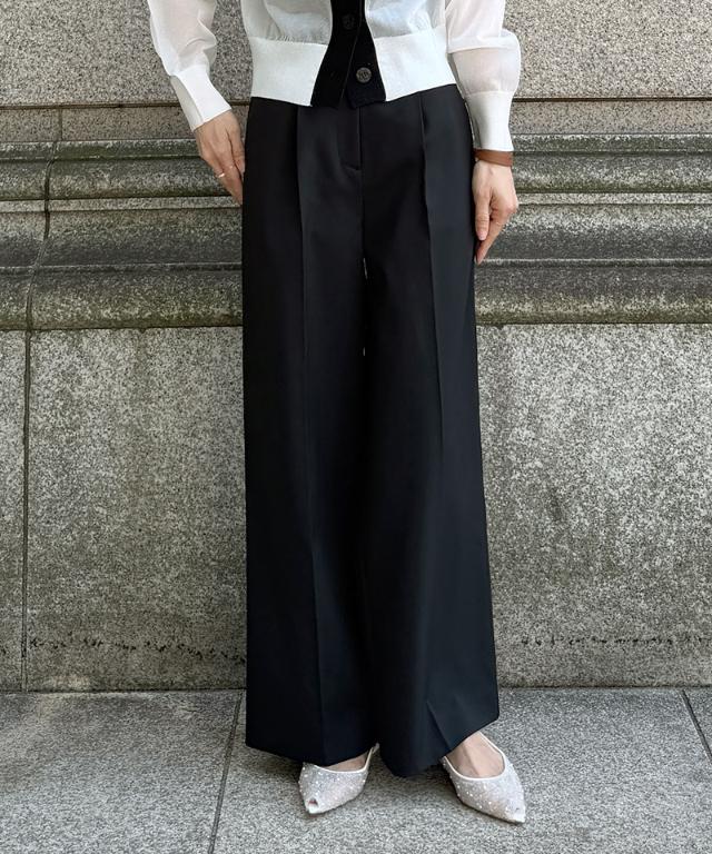 クール素材美脚ワイドパンツ(接触冷感・防シワ・UV)_sty26ss-pt22