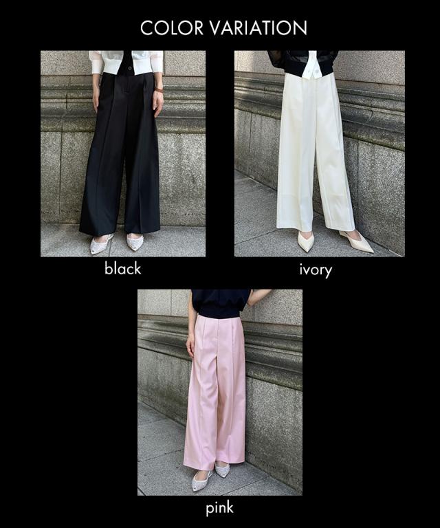 クール素材美脚ワイドパンツ(接触冷感・防シワ・UV)_sty26ss-pt22